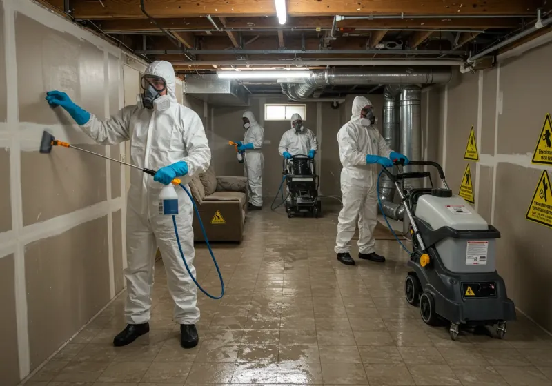 Basement Moisture Removal and Structural Drying process in Saranac Lake, NY